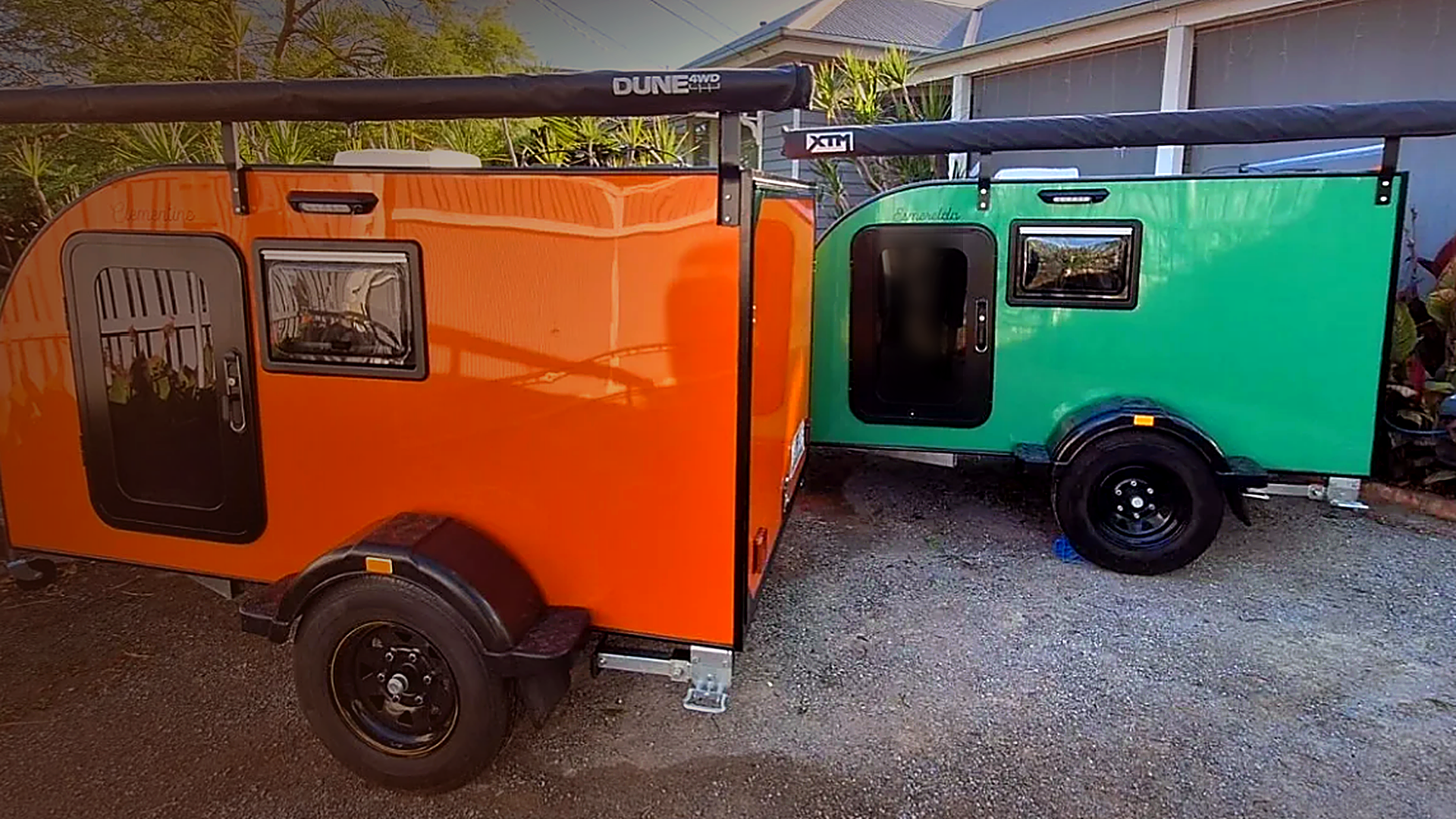 Clementine and Esmerelda mini campers ready for an adventure